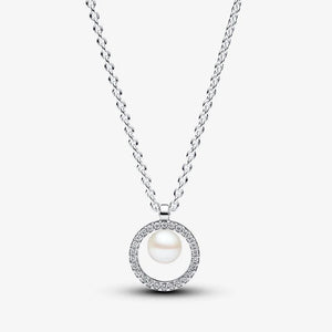 Colar Treated Freshwater Cultured Pearl & Pavé