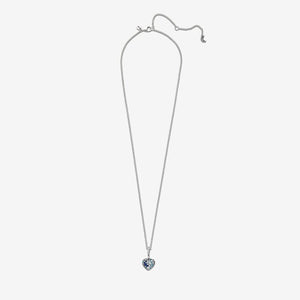 Colar Sparkling Blue Moon & Stars Heart