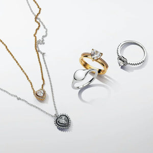 Colar Sparkling Heart Halo Pendant